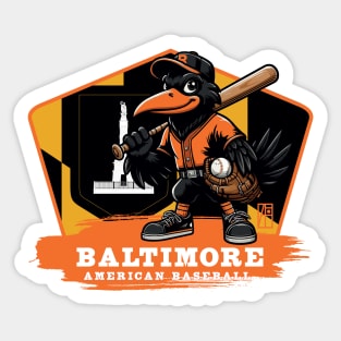 USA - American BASEBALL - Baltimore - Baseball mascot - Baltimore baseball Sticker